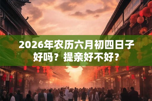2026年农历六月初四日子好吗?提亲好不好? 2026年农历六月初四日子好吗?提亲好不好?