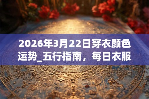 2026年3月22日穿衣颜色运势_五行指南,每日衣服颜色幸运色 2026年3月22日穿衣颜色运势_五行指南,每日衣服颜色幸运色