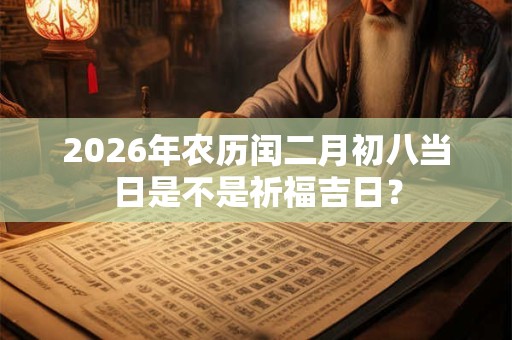 2026年农历闰二月初八当日是不是祈福吉日？