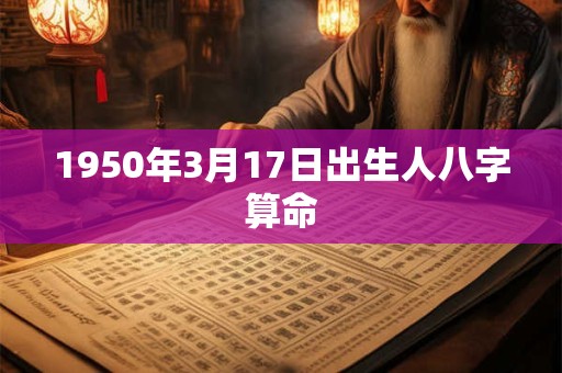 1950年3月17日出生人八字算命