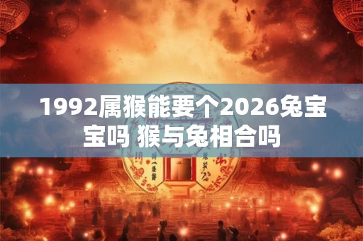 1992属猴能要个2026兔宝宝吗 猴与兔相合吗