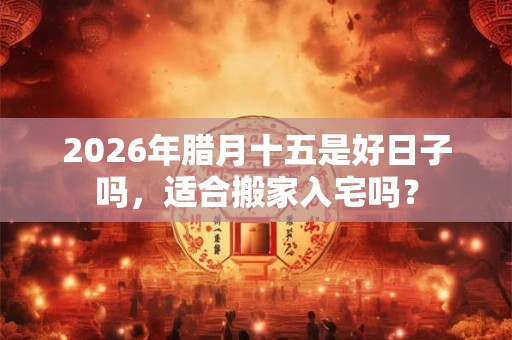 2026年腊月十五是好日子吗，适合搬家入宅吗？