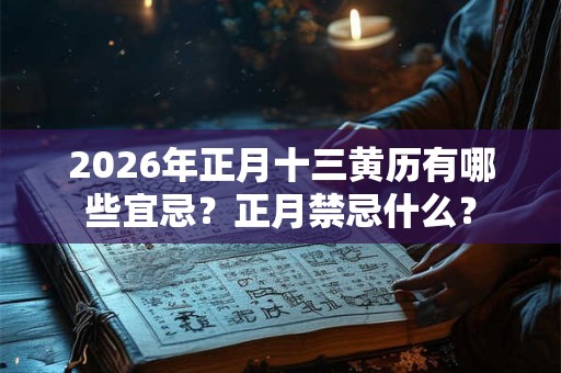 2026年正月十三黄历有哪些宜忌?正月禁忌什么? 2026年正月十三黄历有哪些宜忌?正月禁忌什么?