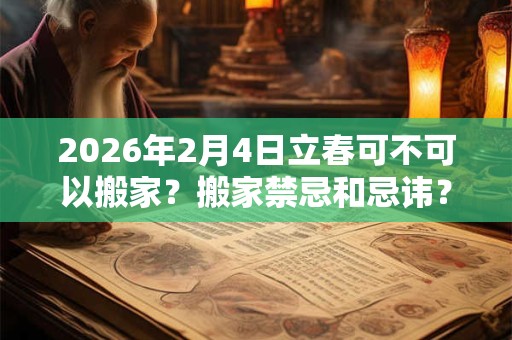 2026年2月4日立春可不可以搬家？搬家禁忌和忌讳？
