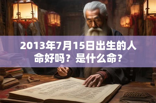 2013年7月15日出生的人命好吗?是什么命? 2013年7月15日出生的人命好吗?是什么命?