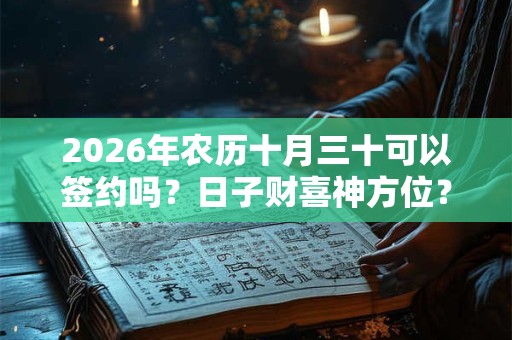 2026年农历十月三十可以签约吗?日子财喜神方位? 2026年农历十月三十可以签约吗?日子财喜神方位?