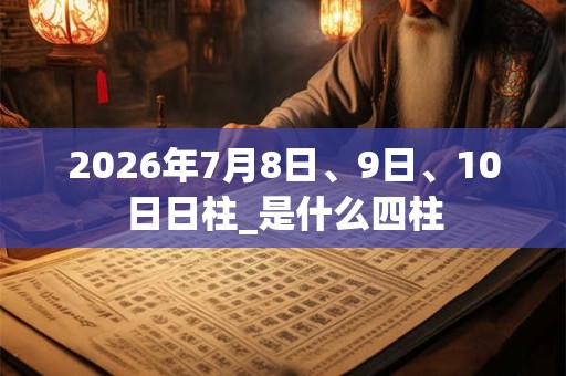 2026年7月8日、9日、10日日柱_是什么四柱