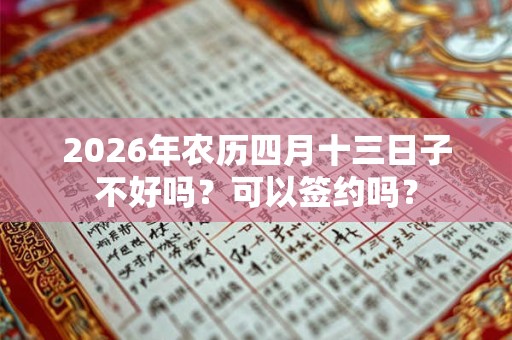 2026年农历四月十三日子不好吗?可以签约吗? 2026年农历四月十三日子不好吗?可以签约吗?