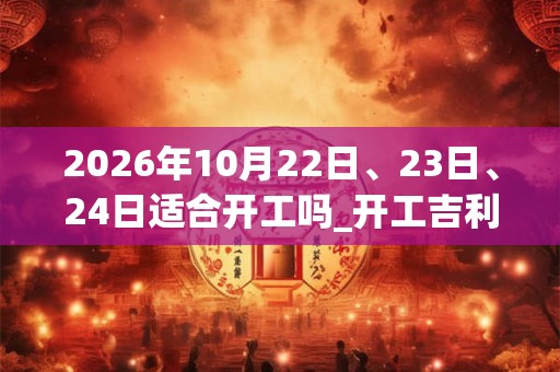 2026年10月22日、23日、24日适合开工吗_开工吉利吗 2026年10月22日、23日、24日适合开工吗_开工吉利吗