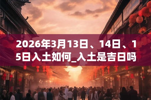 2026年3月13日、14日、15日入土如何_入土是吉日吗 2026年3月13日、14日、15日入土如何_入土是吉日吗