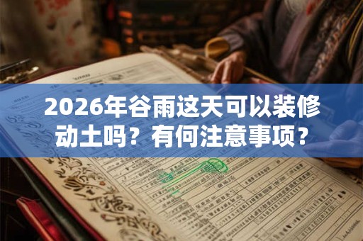 2026年谷雨这天可以装修动土吗?有何注意事项? 2026年谷雨这天可以装修动土吗?有何注意事项?