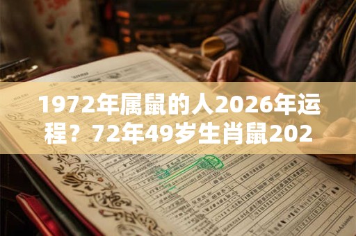1972年属鼠的人2026年运程?72年49岁生肖鼠2026年运势 1972年属鼠的人2026年运程?72年49岁生肖鼠2026年运势