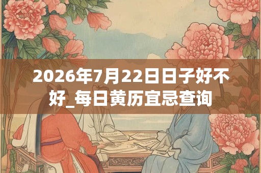 2026年7月22日日子好不好_每日黄历宜忌查询