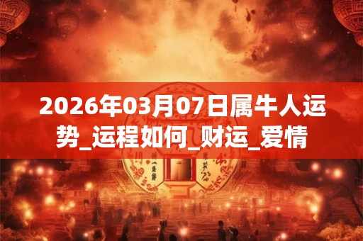 2026年03月07日属牛人运势_运程如何_财运_爱情 2026年03月07日属牛人运势_运程如何_财运_爱情