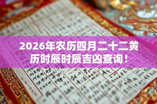 2026年农历四月二十二黄历时辰时辰吉凶查询! 2026年农历四月二十二黄历时辰时辰吉凶查询!