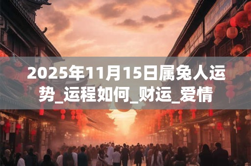 2025年11月15日属兔人运势_运程如何_财运_爱情 2025年11月15日属兔人运势_运程如何_财运_爱情