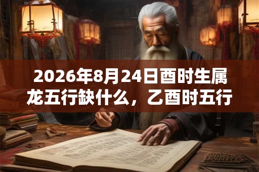 2026年8月24日酉时生属龙五行缺什么，乙酉时五行缺什么