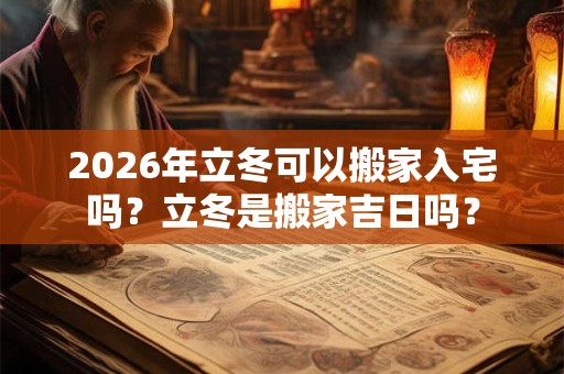 2026年立冬可以搬家入宅吗?立冬是搬家吉日吗? 2026年立冬可以搬家入宅吗?立冬是搬家吉日吗?