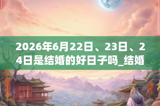 2026年6月22日、23日、24日是结婚的好日子吗_结婚可以吗 2026年6月22日、23日、24日是结婚的好日子吗_结婚可以吗