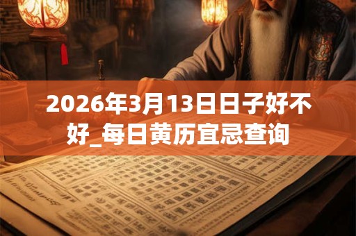 2026年3月13日日子好不好_每日黄历宜忌查询 2026年3月13日日子好不好_每日黄历宜忌查询