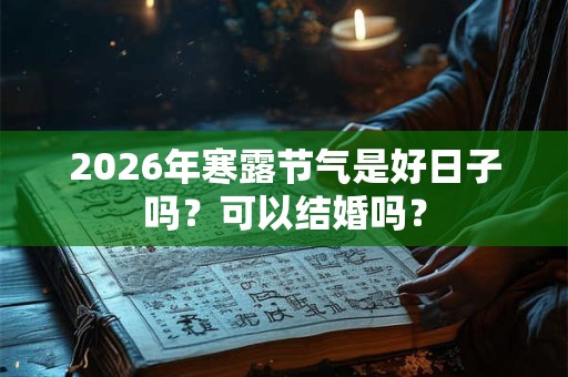 2026年寒露节气是好日子吗?可以结婚吗? 2026年寒露节气是好日子吗?可以结婚吗?