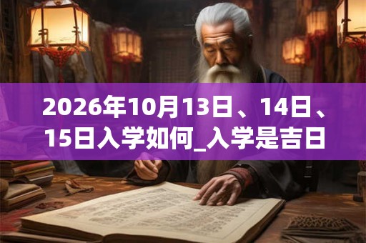 2026年10月13日、14日、15日入学如何_入学是吉日吗