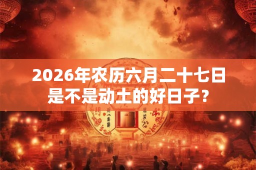 2026年农历六月二十七日是不是动土的好日子？