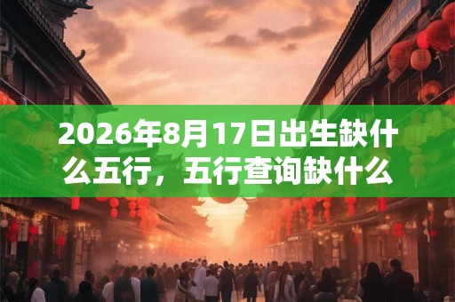 2026年8月17日出生缺什么五行，五行查询缺什么