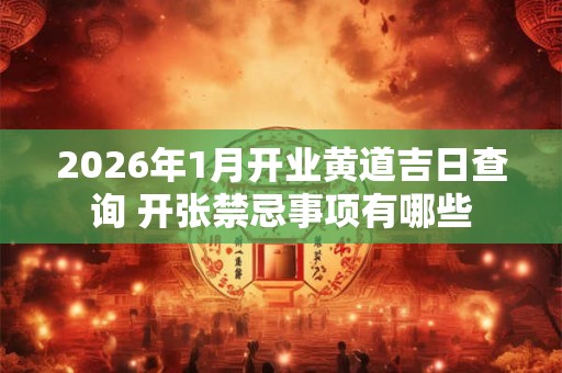2026年1月开业黄道吉日查询 开张禁忌事项有哪些 2026年1月开业黄道吉日查询 开张禁忌事项有哪些