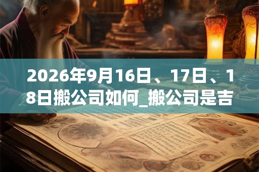 2026年9月16日、17日、18日搬公司如何_搬公司是吉日吗