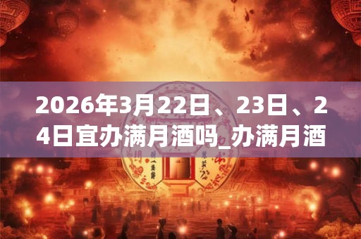 2026年3月22日、23日、24日宜办满月酒吗_办满月酒好不好