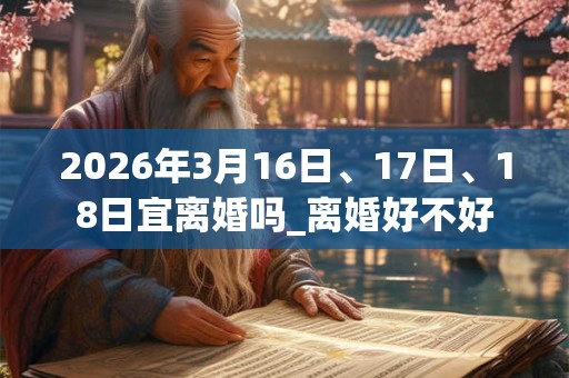 2026年3月16日、17日、18日宜离婚吗_离婚好不好 2026年3月16日、17日、18日宜离婚吗_离婚好不好