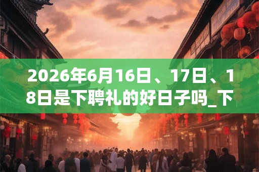 2026年6月16日、17日、18日是下聘礼的好日子吗_下聘礼可以吗 2026年6月16日、17日、18日是下聘礼的好日子吗_下聘礼可以吗