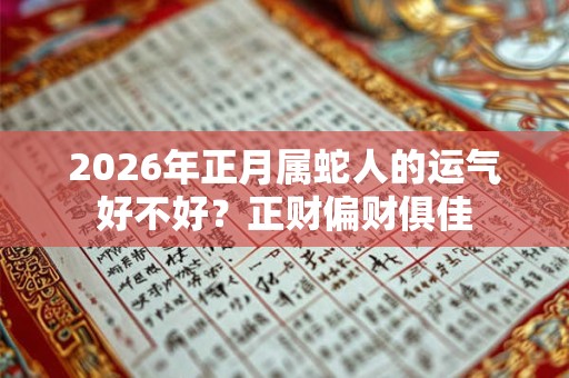 2026年正月属蛇人的运气好不好?正财偏财俱佳 2026年正月属蛇人的运气好不好?正财偏财俱佳