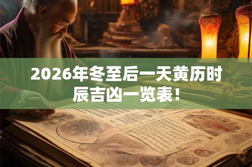 2026年冬至后一天黄历时辰吉凶一览表！