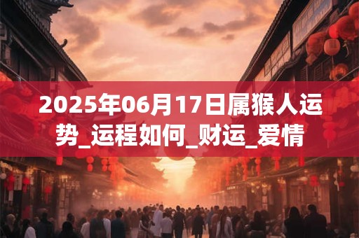 2025年06月17日属猴人运势_运程如何_财运_爱情