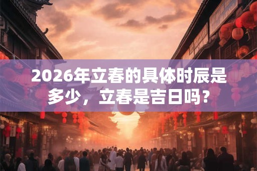 2026年立春的具体时辰是多少,立春是吉日吗? 2026年立春的具体时辰是多少,立春是吉日吗?