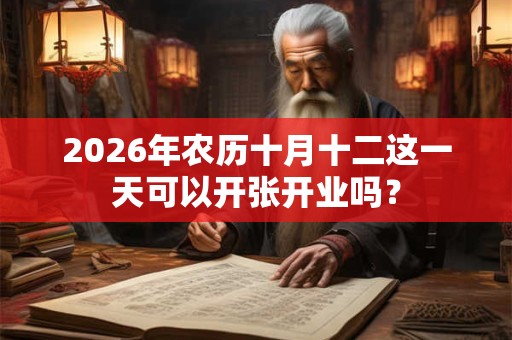2026年农历十月十二这一天可以开张开业吗? 2026年农历十月十二这一天可以开张开业吗?