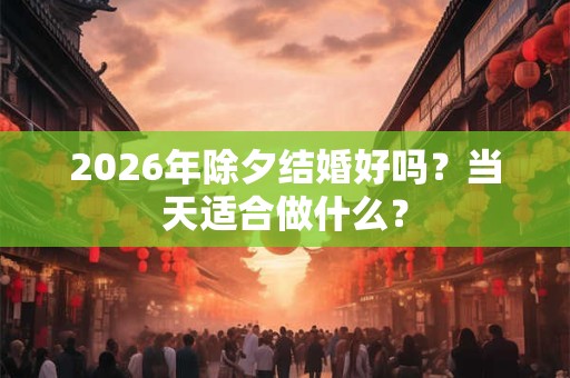 2026年除夕结婚好吗？当天适合做什么？