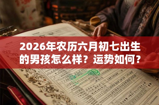 2026年农历六月初七出生的男孩怎么样？运势如何？