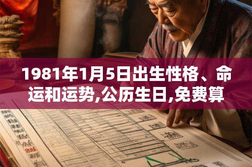 1981年1月5日出生性格、命运和运势,公历生日,免费算命