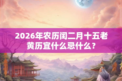 2026年农历闰二月十五老黄历宜什么忌什么? 2026年农历闰二月十五老黄历宜什么忌什么?