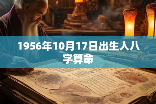 1956年10月17日出生人八字算命 1956年10月17日出生人八字算命