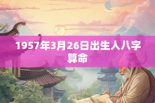 1957年3月26日出生人八字算命