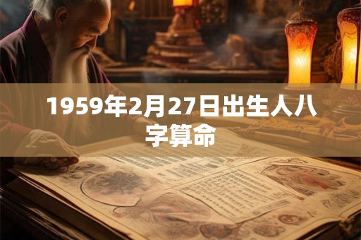 1959年2月27日出生人八字算命 1959年2月27日出生人八字算命
