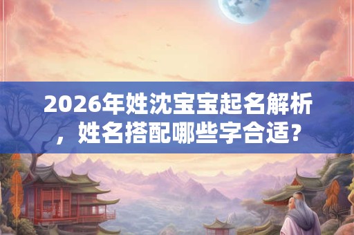 2026年姓沈宝宝起名解析,姓名搭配哪些字合适? 2026年姓沈宝宝起名解析,姓名搭配哪些字合适?
