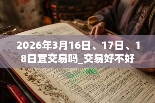 2026年3月16日、17日、18日宜交易吗_交易好不好 2026年3月16日、17日、18日宜交易吗_交易好不好