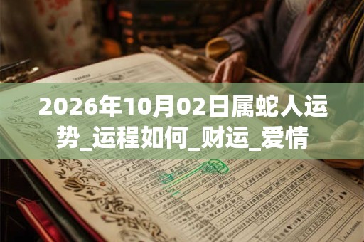 2026年10月02日属蛇人运势_运程如何_财运_爱情 2026年10月02日属蛇人运势_运程如何_财运_爱情