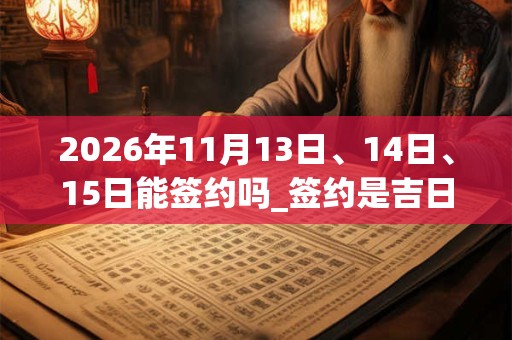2026年11月13日、14日、15日能签约吗_签约是吉日吗 2026年11月13日、14日、15日能签约吗_签约是吉日吗