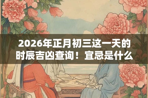 2026年正月初三这一天的时辰吉凶查询！宜忌是什么